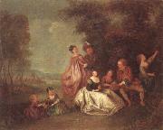 unknow artist An elegant company dancing and resting in a woodland clearing Spain oil painting artist